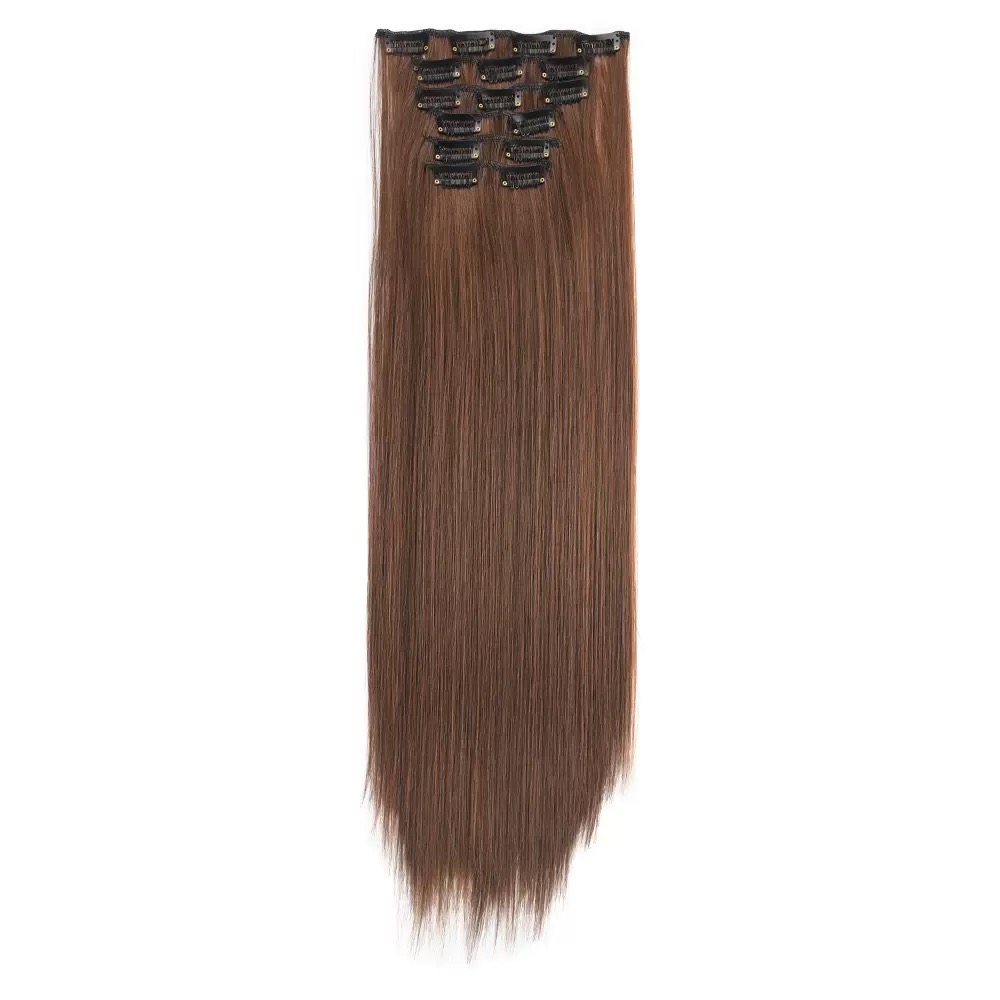 Clips in synthetic hair extensions
