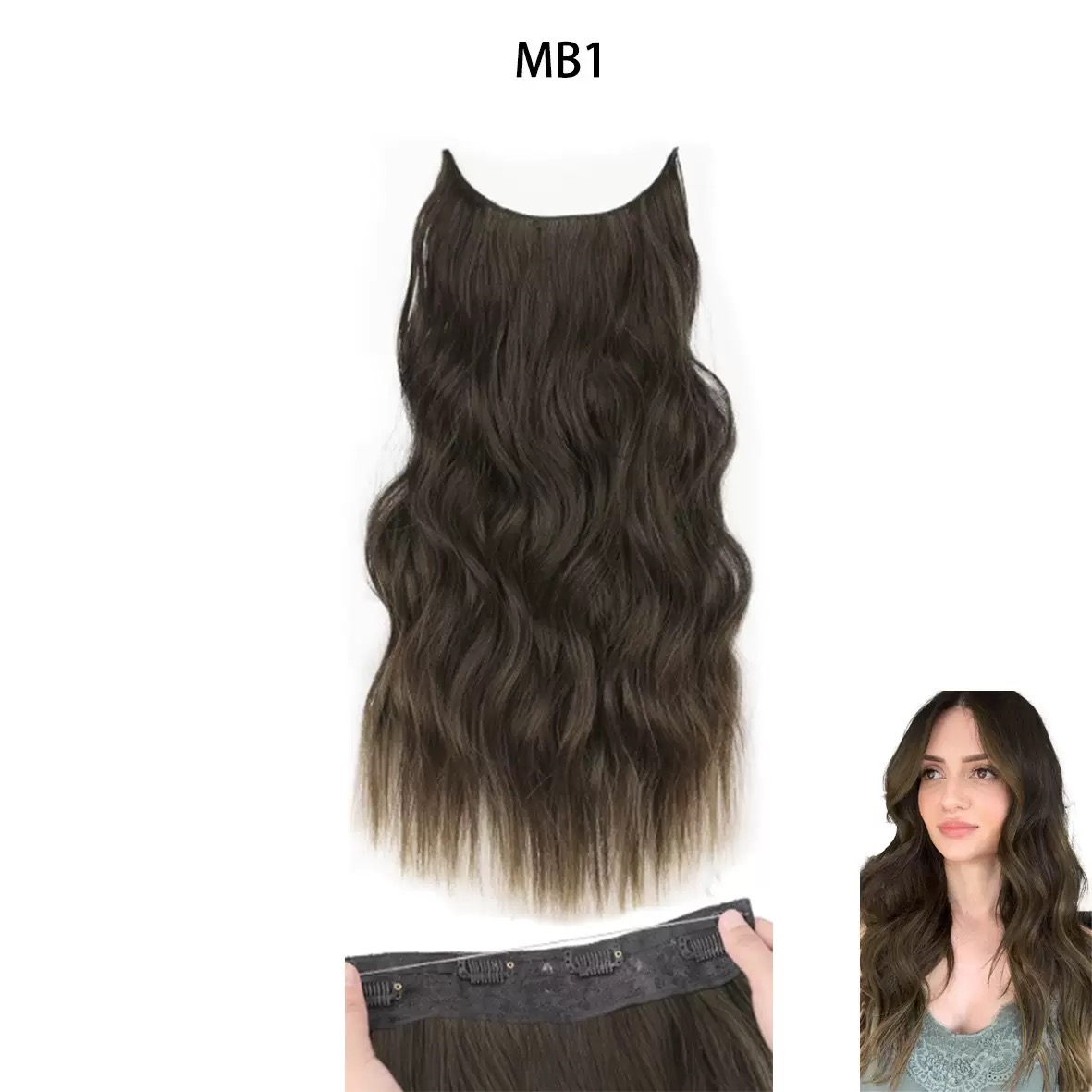 Synthetic fishline hair extensions